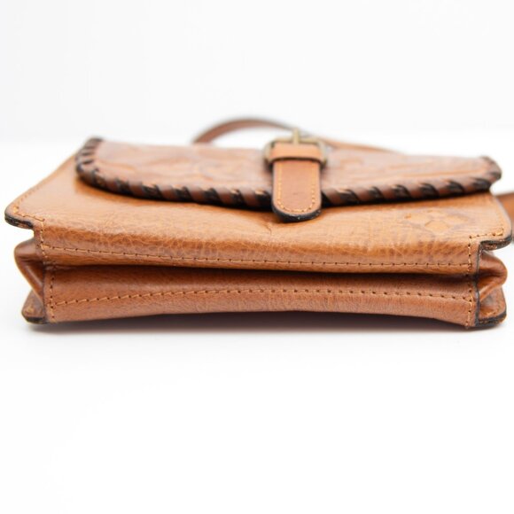Patricia Nash Torri Purse Tooled Leather Clutch Convertible Crossbody Bag Brown - Picture 4 of 12